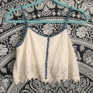White Lace Crop Top